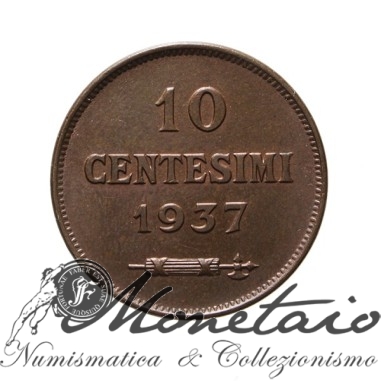 10 Centesimi 1937 2° Tipo