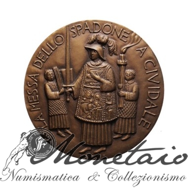 Medaglia Circ.Numis.Triestino 1975 La messa dello spadone a Cividale