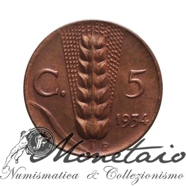 5 Centesimi 1934 "Spiga"
