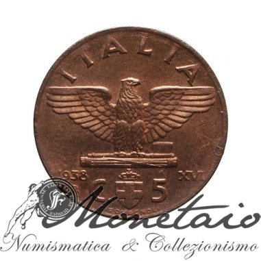5 Centesimi 1938 "Impero" del 1° Tipo