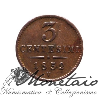 3 Centesimi 1852 V