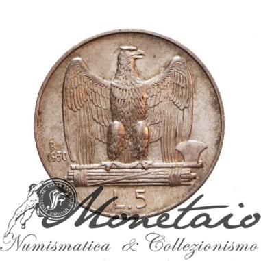 5 Lire 1930 "Aquilotto" D/Bordo Largo