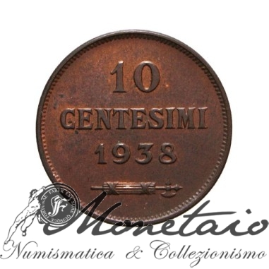 10 Centesimi 1938 2° Tipo