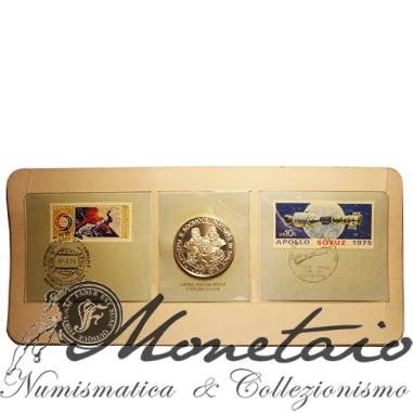 Medal 1975 "Apollo - Soyuz" with stamps