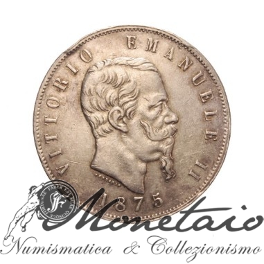 5 Lire 1875 Milano 2° Tipo