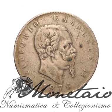 5 Lire 1876 Roma 2° Tipo