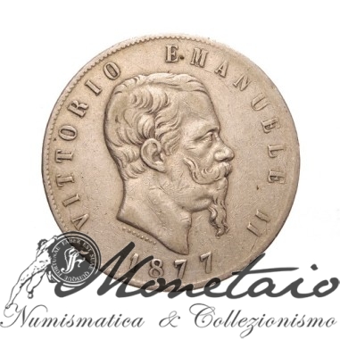 5 Lire 1877 2° Tipo Roma