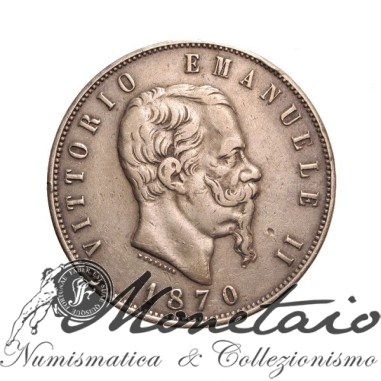 5 Lire 1870 Roma 2° Tipo