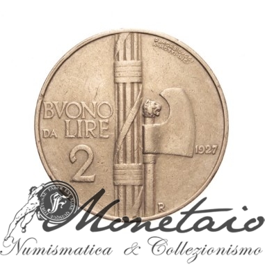 Buono da 2 Lire 1927 "Fascio"