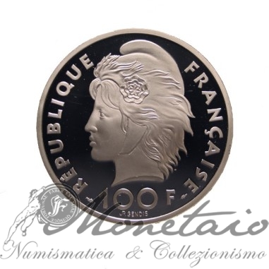 100 Francs 1993 "15 Eucs Mediterranean Games"