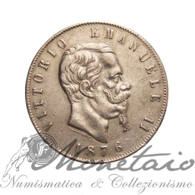 5 Lire 1876 Roma 2° Tipo