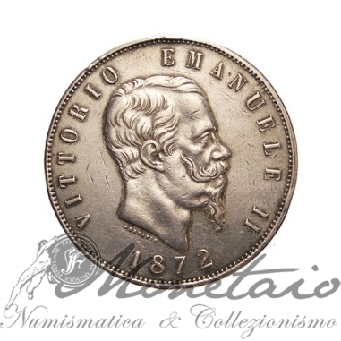 5 Lire 1872 Milano 2° Tipo