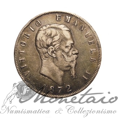 5 Lire 1872 Milano II° Tipo