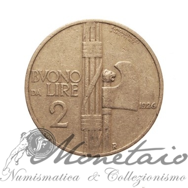 Buono da 2 Lire 1926 "Fascio"