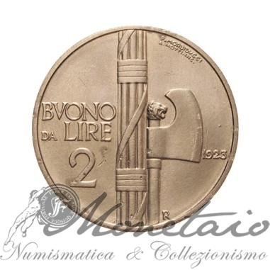 Buono da 2 Lire 1923 "Fascio"