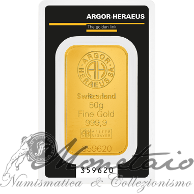GoldBar 50g Argor-Heraeus