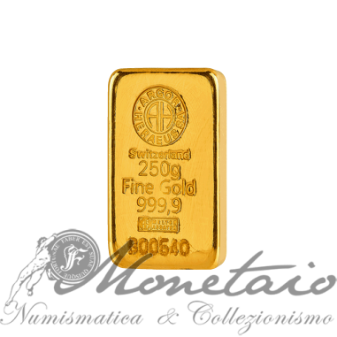 Lingotto 250 grammi 999,9 Argor-Heraeus