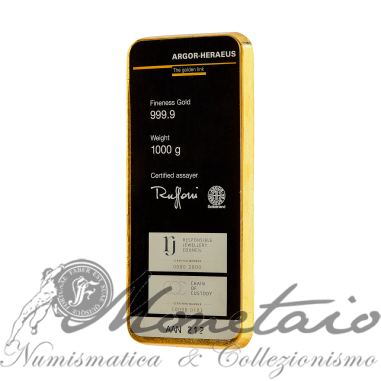 Lingotto 1000 grammi (1Kg) 999,9 Argor-Heraeus