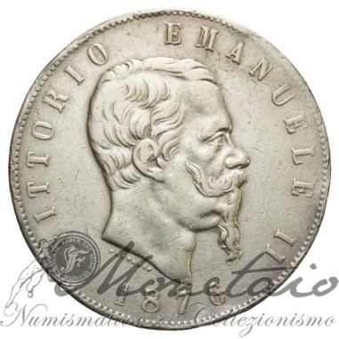 5 Lire 1876 Roma 2° Tipo