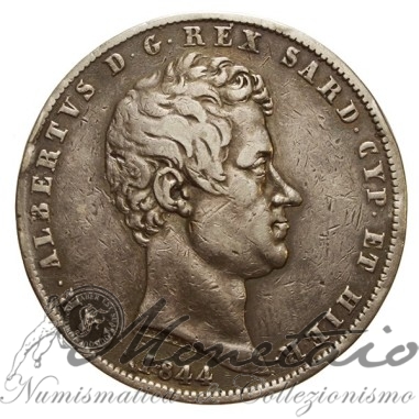 5 Lire 1844 Carlo Alberto