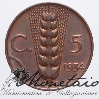 5 Centesimi 1934 "Spiga"