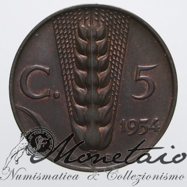 5 Centesimi 1934 "Spiga"