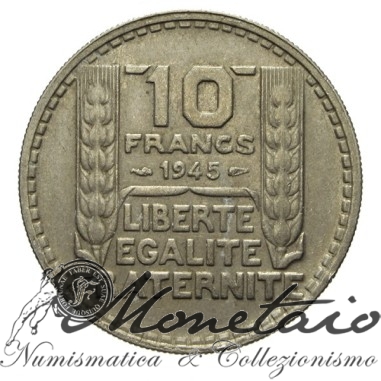 10 Francs 1945 Long Laurel Leaves