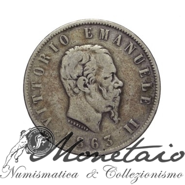 2 Lire 1863 "Stemma" Torino