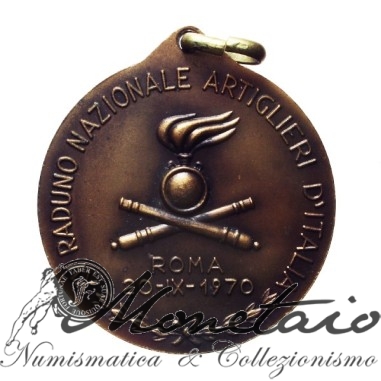 Medaglia Comm. 1970 XV Raduno Naz. Artiglieri d'Italia