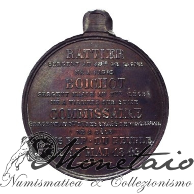 Medaglia "Commissaire Rattier Boichot" 1849