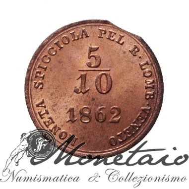 1/2 Soldo 1862 B Tondello Difettato