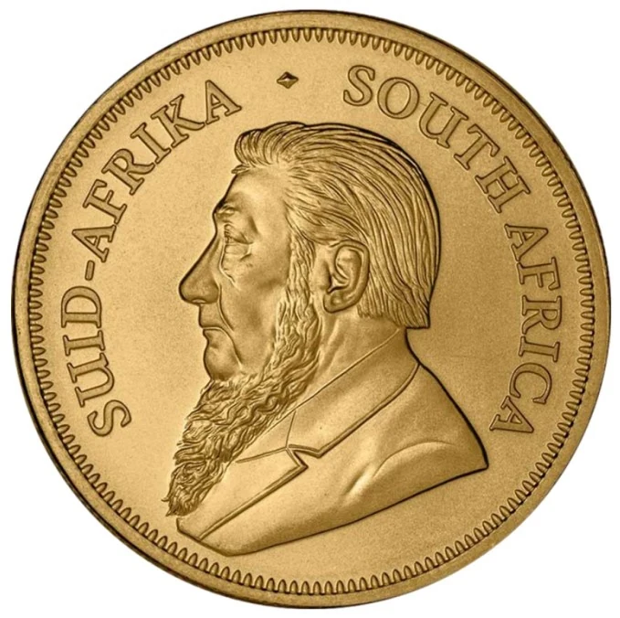 Krugerrand in oro con ritratto di Paul Kruger